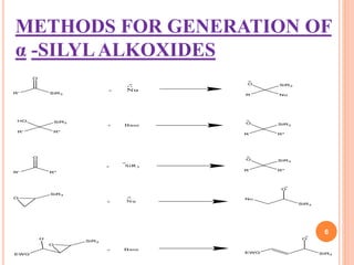 METHODS FOR GENERATION OF
α -SILYLALKOXIDES
6
 