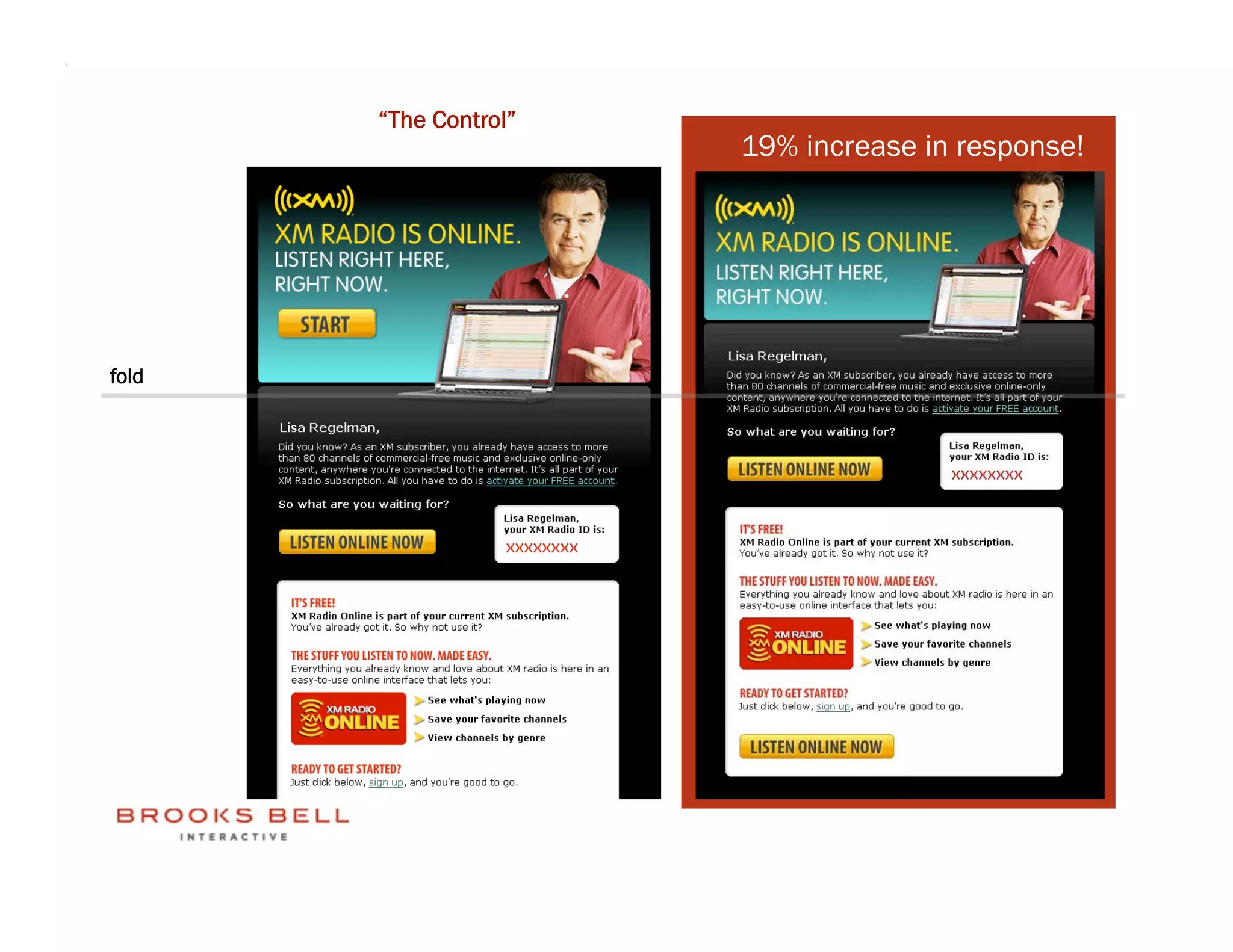 “The Control”
                       19% increase in response!




fold
 