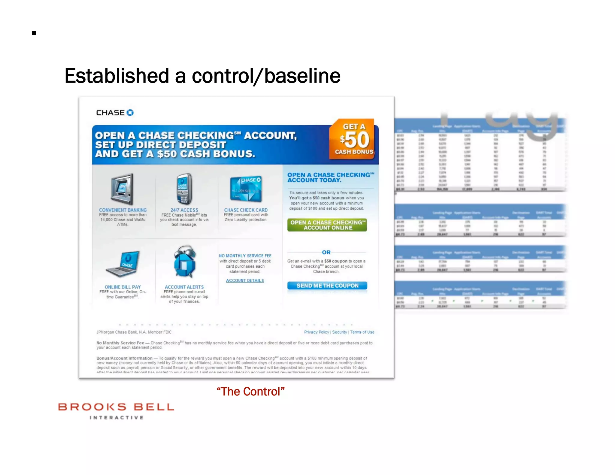 Established a control/baseline




                “The Control”
 