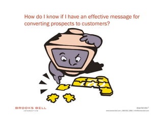 How do I know if I have an effective message for
converting prospects to customers?
 