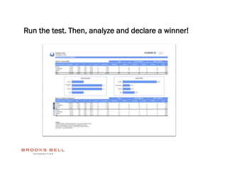 Run the test. Then, analyze and declare a winner!
 