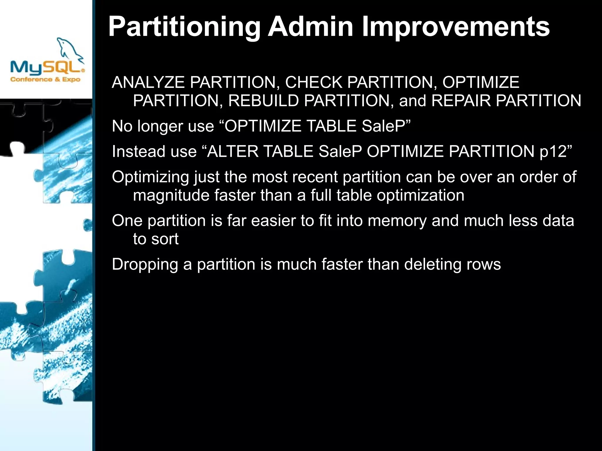 Insert 800,000 rows into table 8 processes each inserting 100,000 rows in parallel 