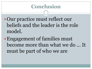 List of resources for implementationHigh Impact Strategiesfor linking Family Engagement to Learning