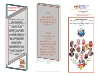 http://jpnmelaka.moe.gov.my/ppdalorgajah
Tel :06 5562994
Faks : 06 5563735
VISI
“Pendidikan
Berkualiti Insan
Terdidik Negara
Sejahtera”
MISI
“ Melasterikan
Sistem
Pendidikan yang
berkualiti Untuk
Membangun
Potensi Individu
Bagi Memenuhi
Aspirasi Negara”
Pendidikan di Malaysia
adalah suatu usaha
berterusan kearah
memperkembangkan lagi
potensi individu secara
menyeluruh dan
bersepadu untuk
mewujudkan insan yang
seimbang dan harmonis
dari segi intelek, rohani,
emosi dan jasmani
berdasarkan kepercayaan
dan kepatuhan kepada
Tuhan. Usaha ini adalah
bagi melahirkan rakyat
Malaysia yang berilmu
pengetahuan,
berketerampilan,
berakhlak mulia,
bertanggungjawab dan
berkeupayaan mencapai
kesejahteraan diri, serta
serta memberi sumbangan
terhadap keharmonian
dan kemakmuran
keluarga, masyarakat dan
negara.
Pejabat Pendidikan Daerah Alor Gajah Melaka
BARISAN PEGAWAI
School Improvement Partners+ (SIP+)
&
School Improvement Specialist Coaches
(SISC+)
Falsafah Pendidikan
Kebangsaan
“PENDIDIKAN ALOR GAJAH MELAKAR
GENERASI MASA DEPAN”
 
