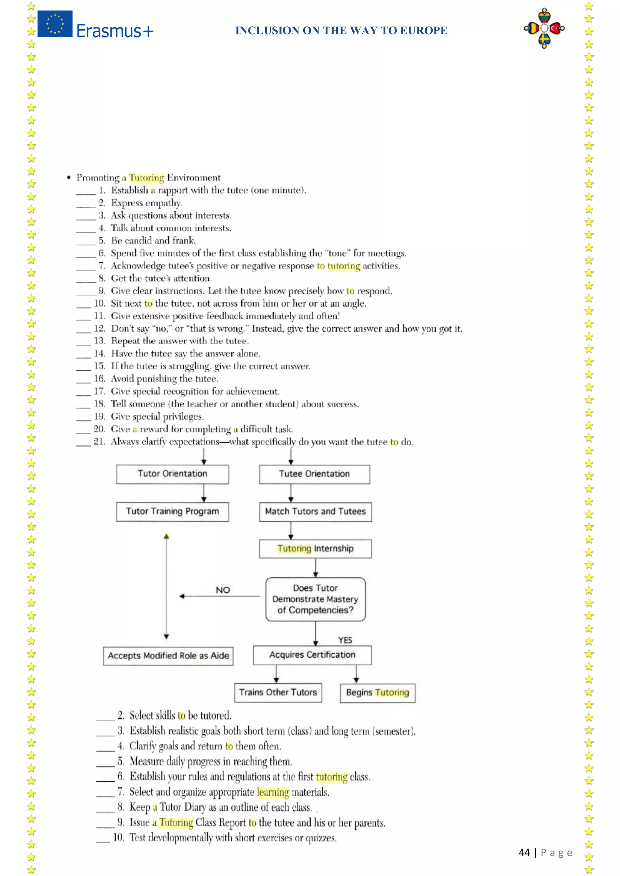 INCLUSION ON THE WAY TO EUROPE
44 | P a g e
 