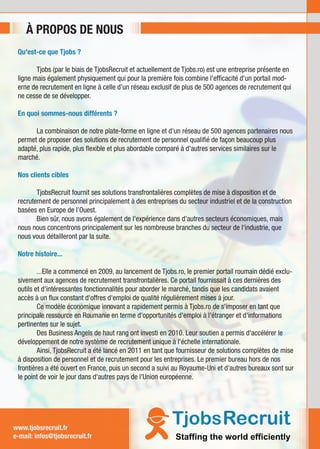 TjobsRecruit, système de mise à disposition et recruitment de personnel tr…