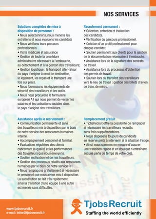 TjobsRecruit, système de mise à disposition et recruitment de personnel tr…