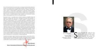 7
într-un efort permanent de a promova idei noi ca răspuns al provocărilor prezente și
viitoare. De-a lungul ultimilor ani programele facultăților noastre au evoluat simțitor
pentru a forma profesioniști redutabili: arhitecți practicieni, urbaniști și designeri de
interior creativi, cu înaltă calificare, pregătiți pentru a răspunde competititv exigen­
țelor secolului 21. În acest scop, școala noastră s-a implicat direct în recunoașterea
profesiei la nivel internațional, iar cursurile noastre urmăresc gama completă de abi­
lități în accord cu cerințele profesiei pe plan mondial, ca și cunoștințele necesare
pentru a intra pe piața muncii din ce în ce mai performantă.
Bucureștiul, oraș cu o varietate socio-culturală complexă și modalități diverse de
petrecere a timpului liber, trece printr-o perioadă de schimbări fără precedent. El
apare astăzi asemeni unui “laborator”, un mediu eterogen cu potențial intens de
devoltare și experimentare în ceea ce privește arhitectura și capacitățile moderne
de rezolvare tehnică și tehnologică specifică. Studiul arhitecturii, al urbanismului, al
mediului construit într-un asemenea context reprezintă fundalul ideal de expresie
artistică și deopotrivă tehnică în articularea arhitecturii la exigențele lumii moderne.
Mai mult decât oriunde în țară, aici veți găsi o comunitate diversă de studenți inter­
naționali și locali. Fie că sunteți interesat de arhitectură, de conservare, de design
urban sau de design de interior, Universitatea noastră oferă programe specializate pe
fiecare dintre domeniile amintite. Flexibilitatea și adaptabilitatea facultăților noastre
la nevoile de studiu recunoscute la nivel internațional se află, permanent, în cen­
trul atenției noastre. Programele de studiu realizate în parteneriat cu universități de
renume mondial, diplomele recunoscute internațional și rezultatele notabile obțin­
ute de membrii ALUMNI ai Universității Ion Mincu București constituie garantul unui
drum ce merită parcurs și încununat de o carieră excepțională.
Conștientă de impactul major al arhitecturii asupra mediului construit, dar și de in­
fluența pe care acesta o răsfrânge asupra societății, Universitatea noastră își așteaptă
studenții talentați, constructivi și dinamici capabili să se alăture efortului de modelare
și reformulare continuă a profesiei și a societății din care aceasta face parte.
Marian Moiceanu
Rector, Universitatea de Arhitectură și Urbanism Ion Mincu București
SS
enatul Universităţii este compus din 75%
personal didactic şi de cercetare şi 25%
reprezentanţi ai studenţilor. Toţi membrii
Senatului Universităţii, fără excepţie, sunt
stabiliţi prin vot universal, direct, al tuturor 	
cadrelor didactice, respectiv al tuturor studenţilor.
Dan Corneliu Șerban
Președinte Senat,
Universitatea de
Arhitectură și Urbanism
Ion Mincu București
 