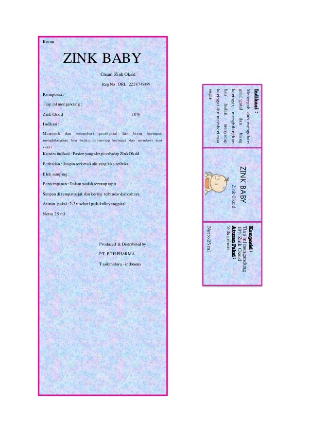 Contoh brosur dan label krim