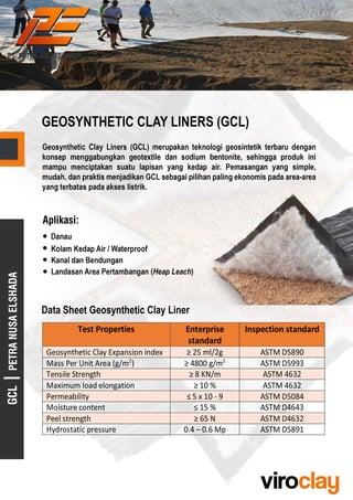Geosynthetic Clay Liners (GCL)