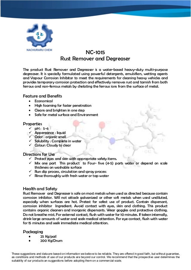 Brosur nc 1015 rust remover and degreaser PDF