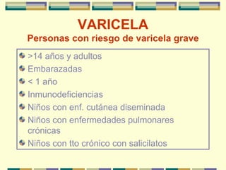 Brote nosocomial varicela
