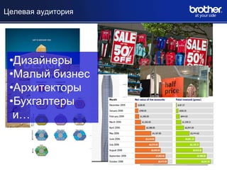 Целевая аудитория




 •Дизайнеры
 •Малый бизнес
 •Архитекторы
 •Бухгалтеры
  и…
 