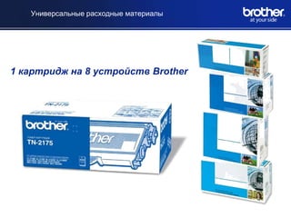 Универсальные расходные материалы




1 картридж на 8 устройств Brother
 