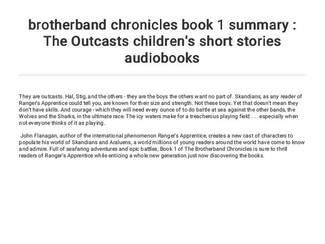 Brotherband Chronicles Book 1 Summary The Outcasts Children S Short