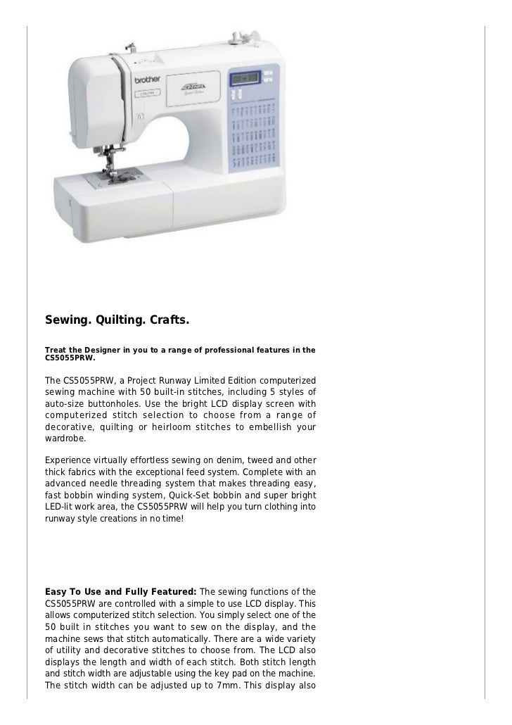 Brother cs5055 prw sewing machine