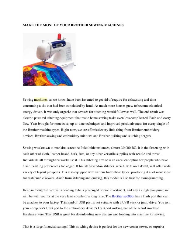 Sewing machines information