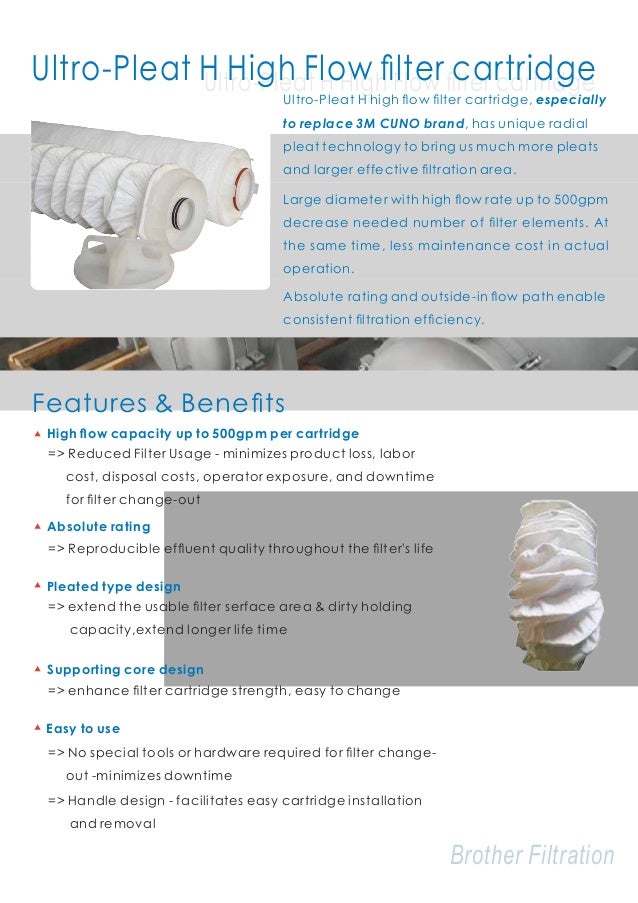 Brother filtration ultropletaed H high flow filtration system