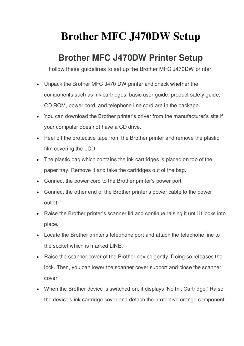 Brother Mfc J470dw Driver Windows 7 Download Brother MFC J470DW Setup and Install | Brother Setup