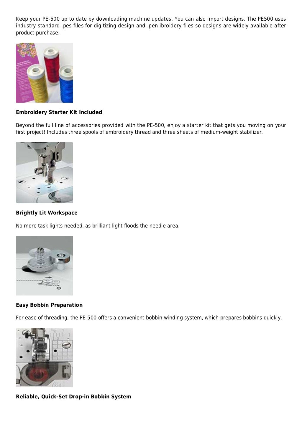 Brother pe500 embroidery machine