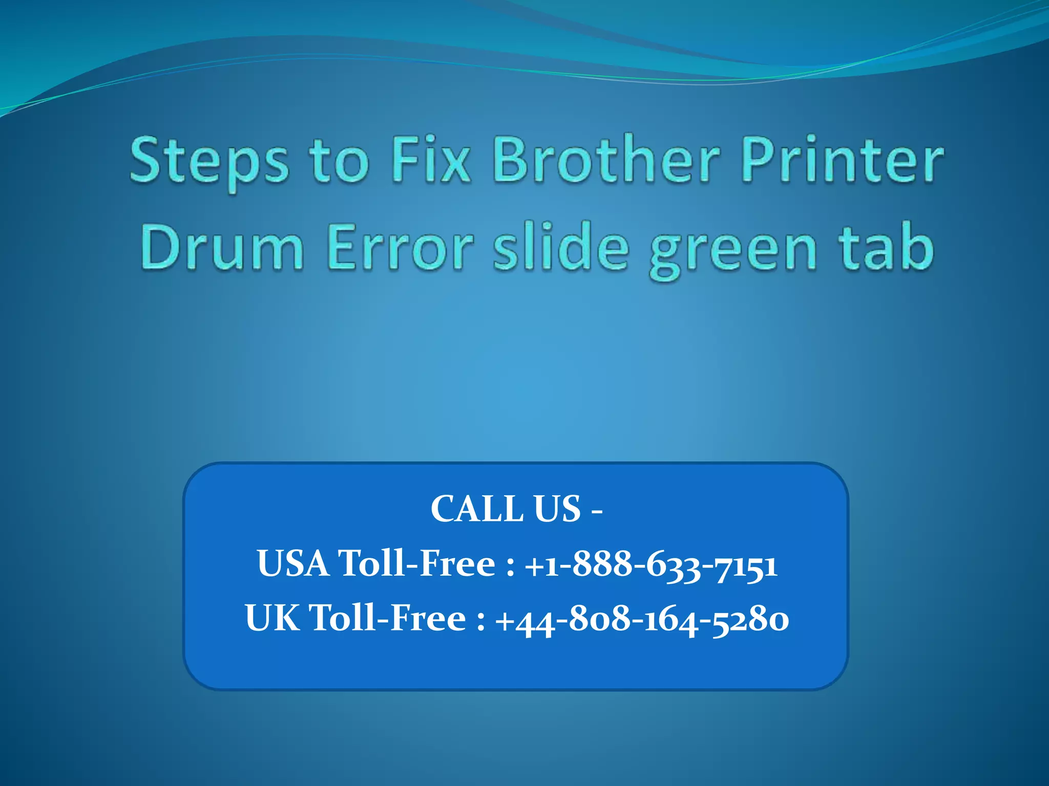 Brother printer drum error slide green tab PPT