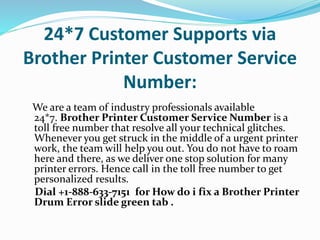 Brother printer drum error slide green tab | PPTX