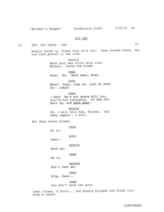 Supernatural 10.23 Brother's Keeper Script (Production Draft) Slide 21