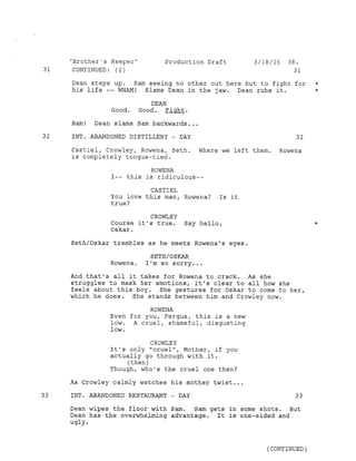 Supernatural 10.23 Brother's Keeper Script (Production Draft) Slide 39