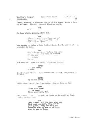 Supernatural 10.23 Brother's Keeper Script (Production Draft) Slide 40