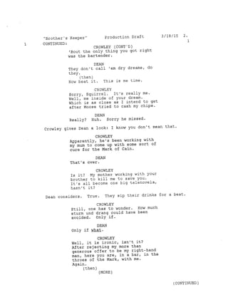 Supernatural 10.23 Brother's Keeper Script (Production Draft) Slide 7