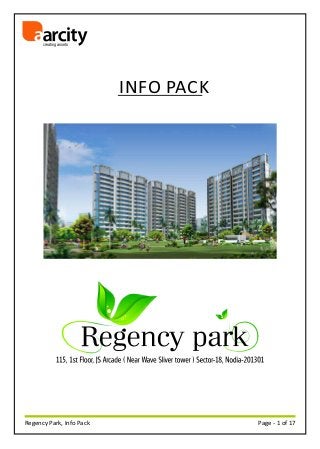 creating assets

INFO PACK

Regency Park, Info Pack

Page 1 of 17

 