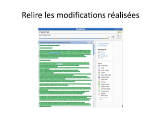 Relire les modifications réalisées
 
