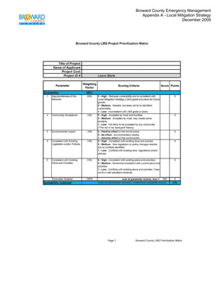 Broward County Emergency Management
       Appendix A - Local Mitigation Strategy
                            December 2009
 




                                      
 