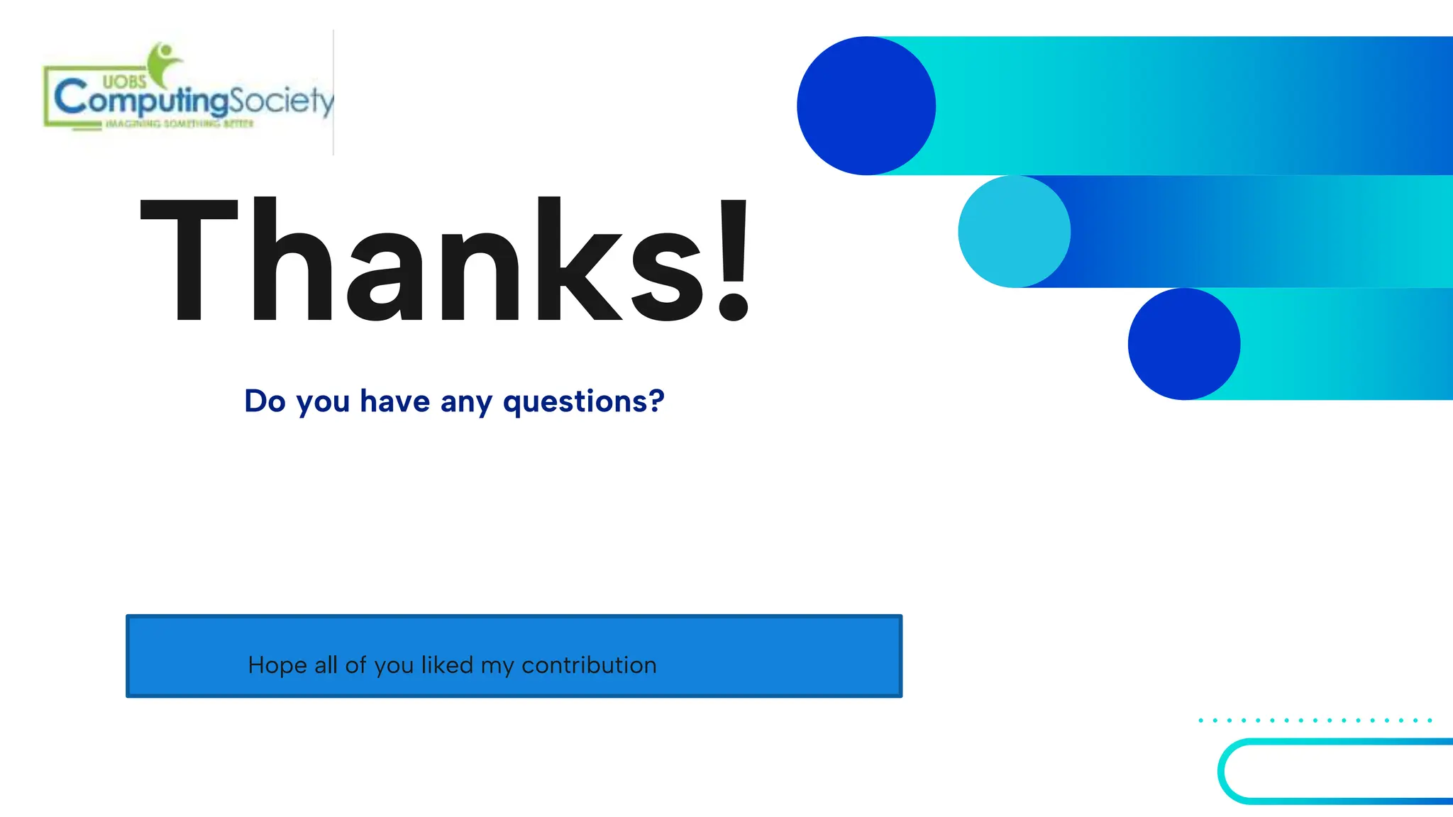 CREDITS: This presentation template was created by Slidesgo, and
includes icons by Flaticon, and infographics & images by Freepik
Thanks!
Do you have any questions?
Hope all of you liked my contribution
 