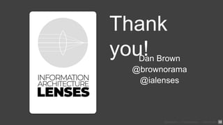 @ialenses — EightShapes — Dan Brown 58
Thank
you!Dan Brown
@brownorama
@ialenses
 