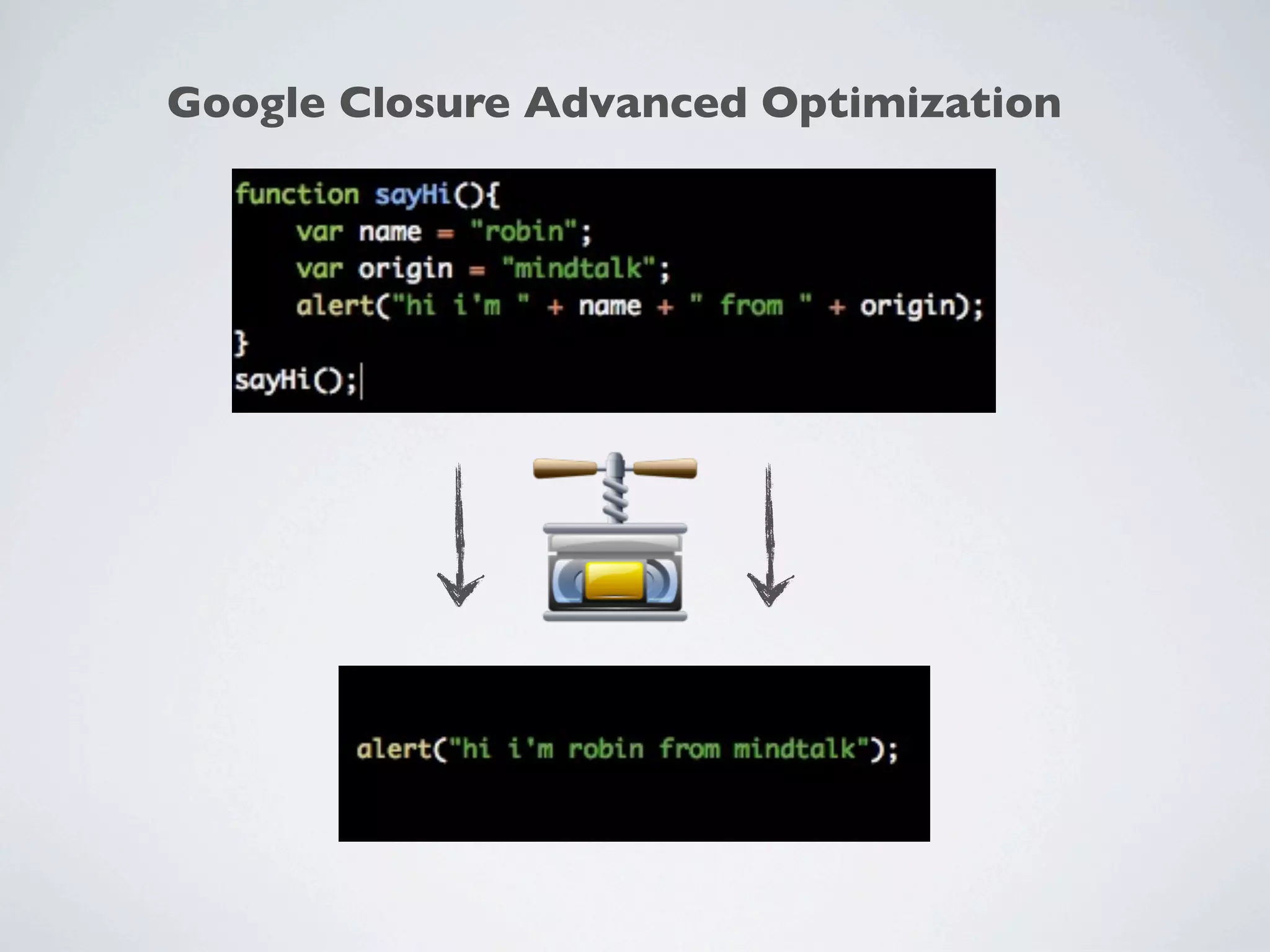 Google Closure Advanced Optimization
 