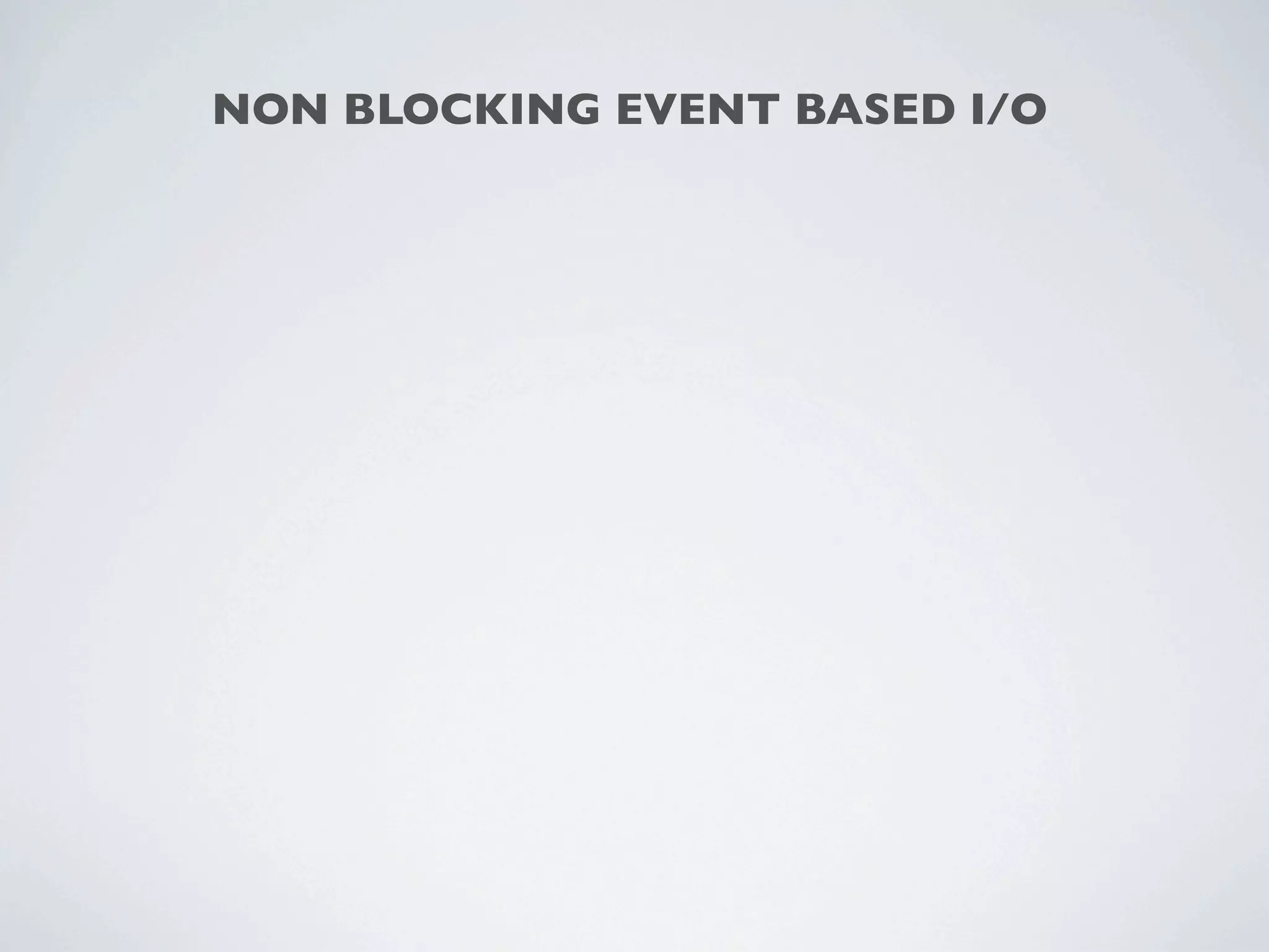NON BLOCKING EVENT BASED I/O
 