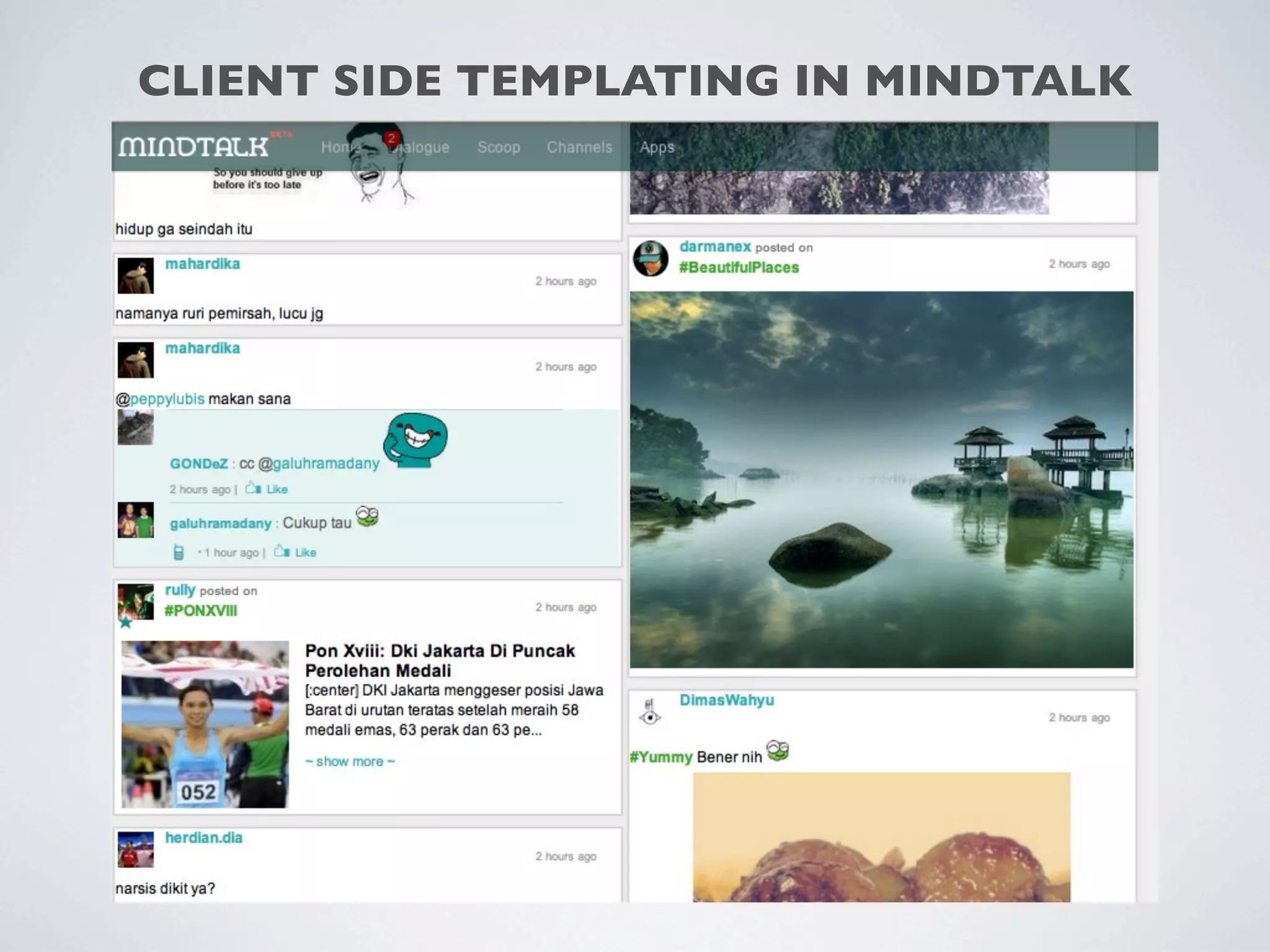 CLIENT SIDE TEMPLATING IN MINDTALK
 
