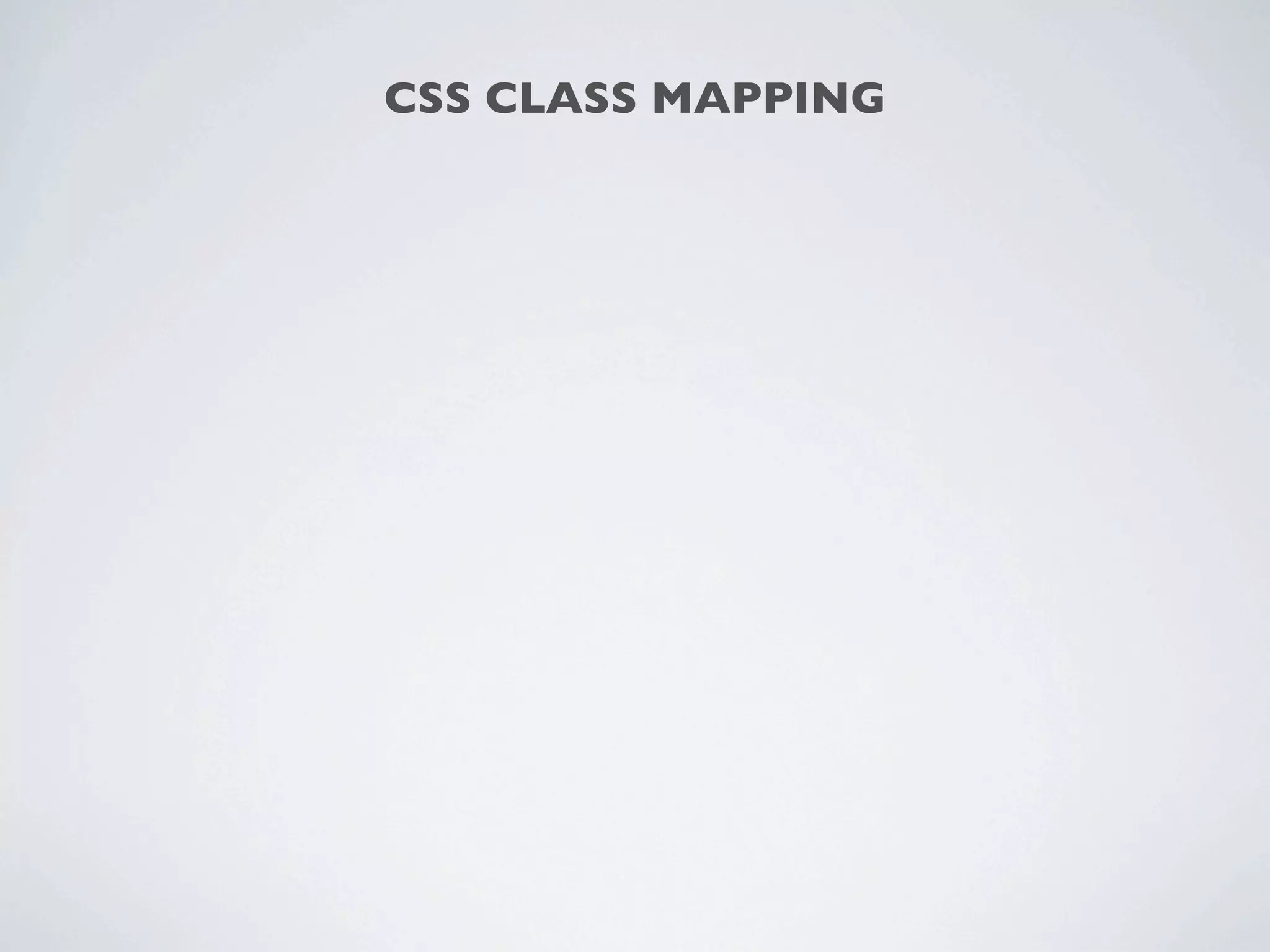 CSS CLASS MAPPING
 