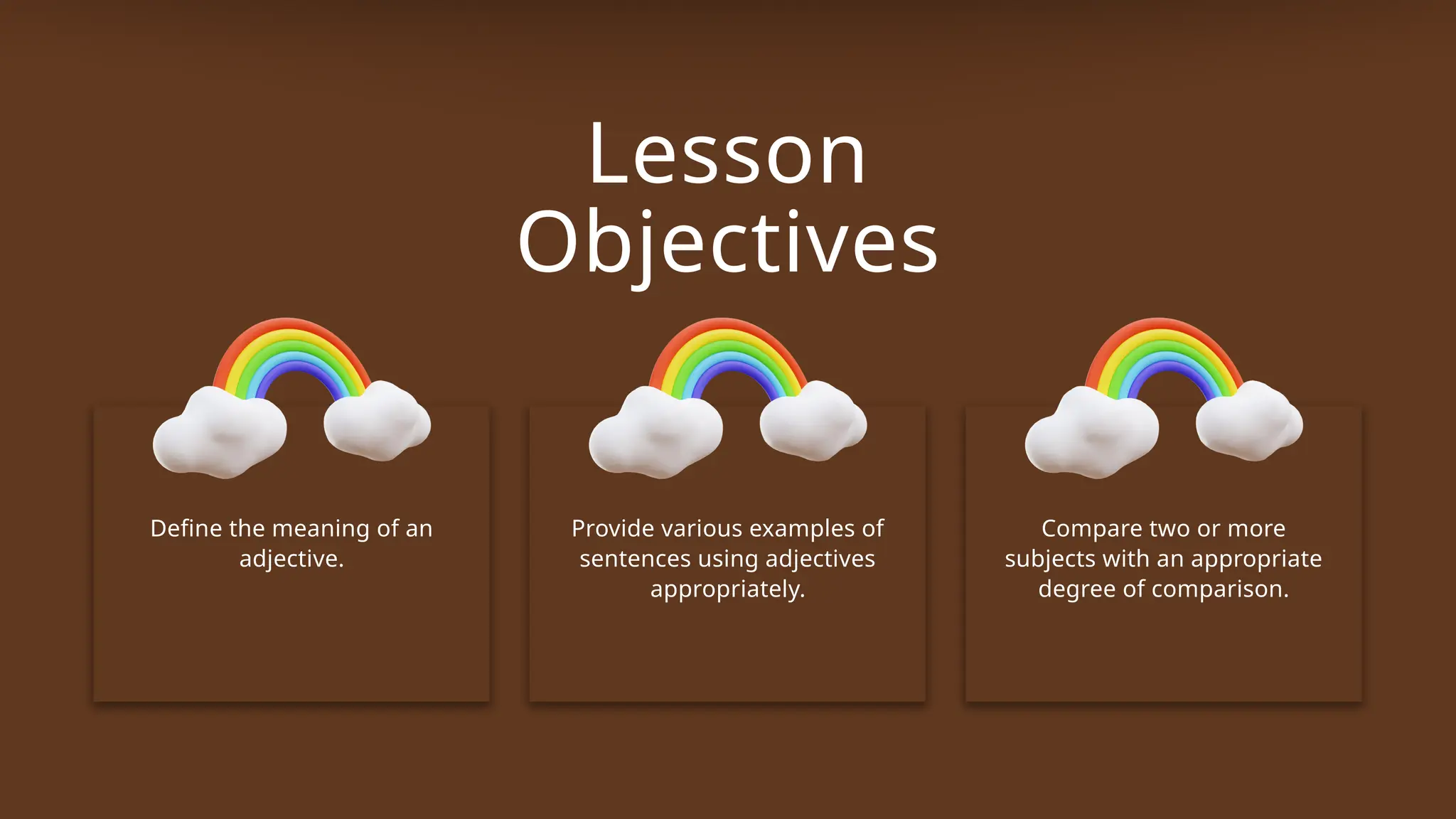 Brown 3D Gradient English Parts of Speech Adjective Educational