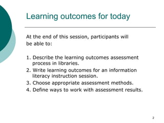 Assessing for Improvement: learning outcomes assessment for library ...