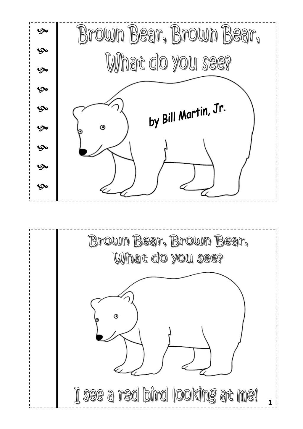 Brown bear minibook