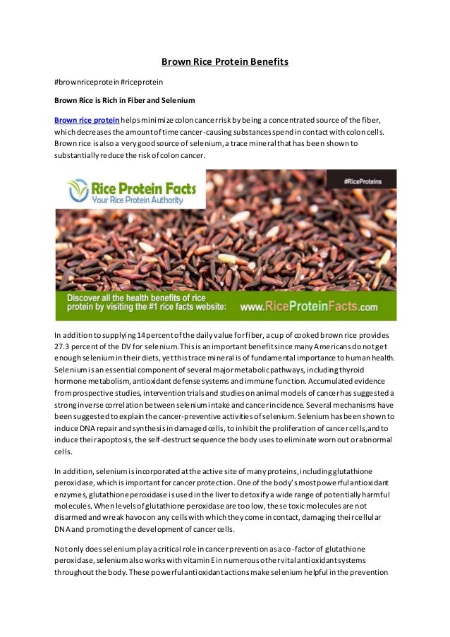 Brown Rice Protein Benefits