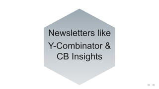 36
Newsletters like
Y-Combinator &
CB Insights
36
 