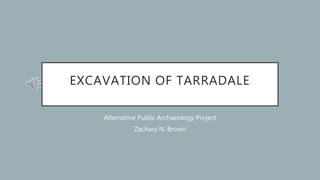 EXCAVATION OF TARRADALE
Alternative Public Archaeology Project
Zachary N. Brown
 