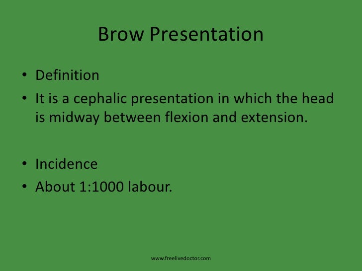 definition of the brow presentation