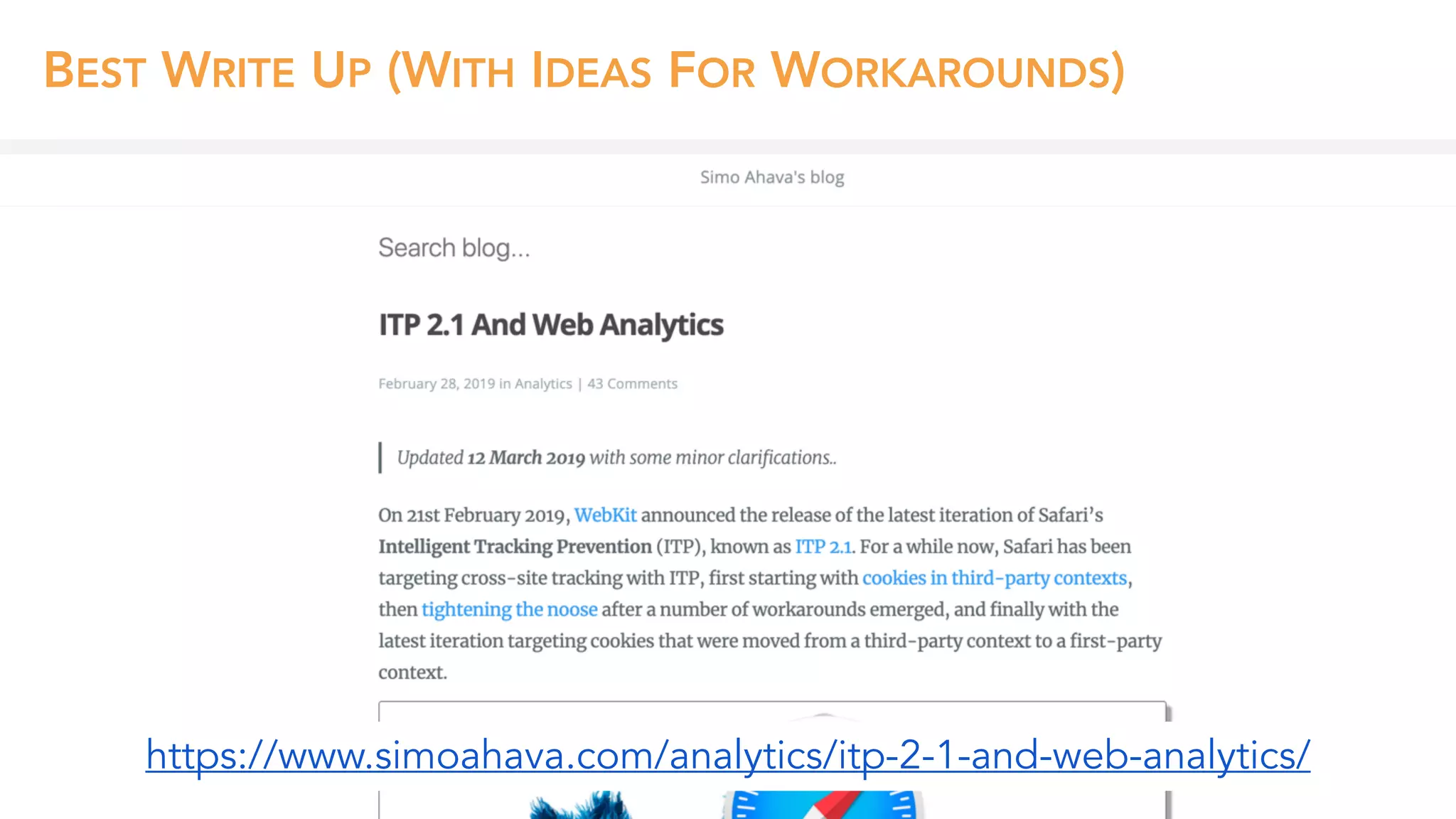 BEST WRITE UP (WITH IDEAS FOR WORKAROUNDS)
https://www.simoahava.com/analytics/itp-2-1-and-web-analytics/
 