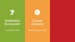 EVERGREEN 
GOOGLEBOT
COOKIE 
CHANGES
How We Do SEO How We Measure SEO
 