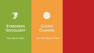 EVERGREEN 
GOOGLEBOT
COOKIE 
CHANGES
How We Do SEO How We Measure SEO
 