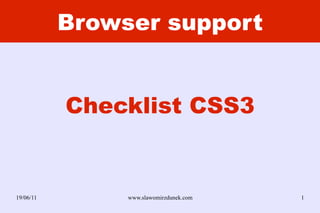 Browser support Checklist CSS3 